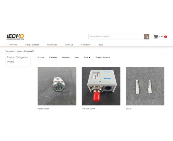 Tienda web de repuestos en línea