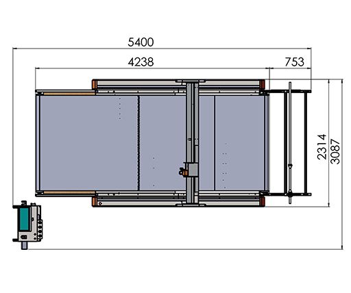 BK 2516 Mesa de recogida de 1 metro