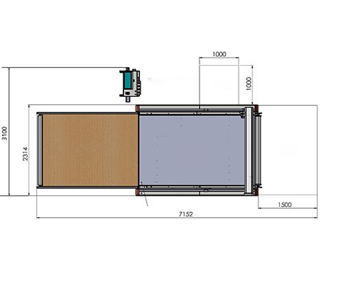 BK 2516 Mesa de recogida de 2,5 metros