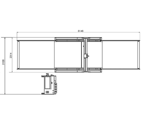 BK 2516 Mesa de carga y recogida de 2,5 m